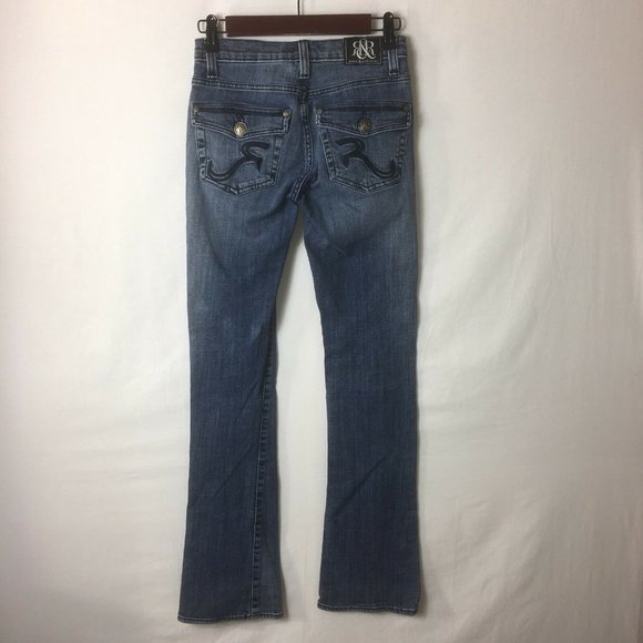 Rock And Republic Womens Kasandra Jeans Sz 0 Blue Wash Denim 5 Pocket 31" Inseam - Picture 2 of 12